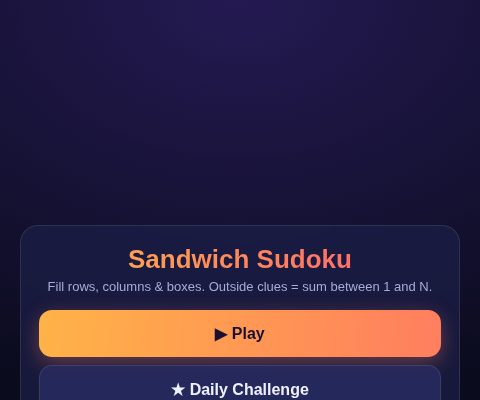 Sandwich Sudoku